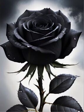 Black Rose 12 in x 16 in Diamond Art kit